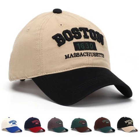 Vintage Καπέλο Μπέιζμπολ Κέντημα Boston 1630 Βαμβακερό Ρυθμιζόμενο Καπέλο Ήλιου