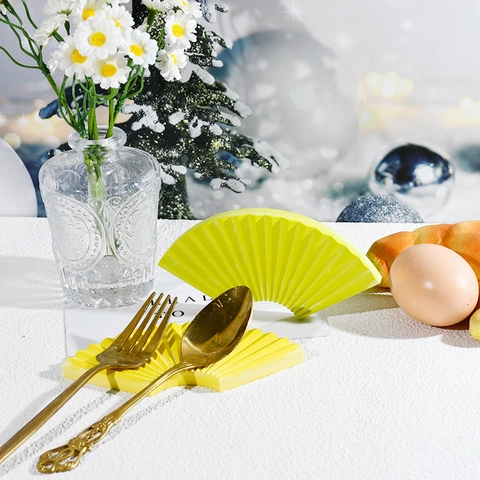 Fan Shaped Silicone Mold Pleated Texture DIY Crafting Tool For Cake Decoration Soap And Resin Handmade Crafts