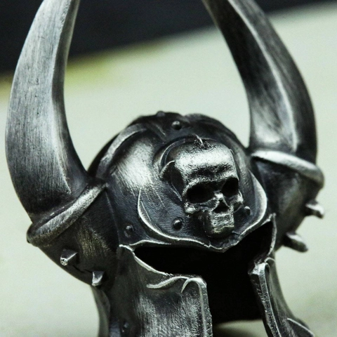 Collana Pendente Maschera Teschio In Acciaio Inossidabile Casco Con Corna Retro Gioielli Biker Gotici Per Uomini Argento Antico