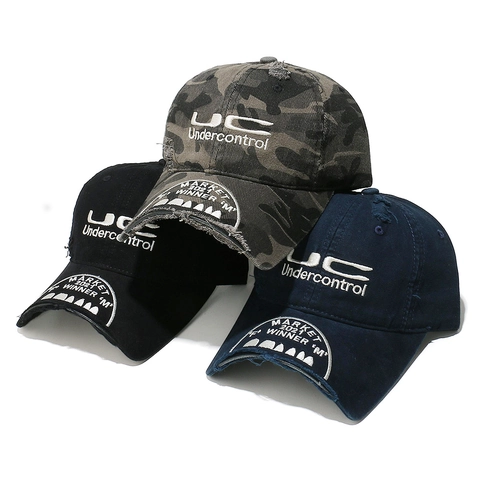 Distressed Baseball Cap Cotton Retro Embroidery Streetwear Style Adjustable Sun Shade Hat For Men And Women