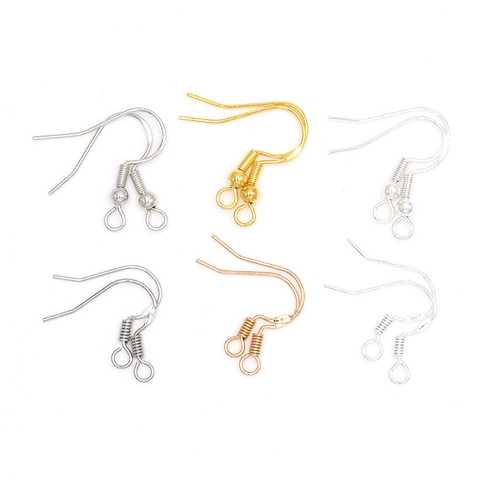 Earring Hooks DIY Jewelry Making Copper Engraved S925 U Shape Ear Wires With Beads Handmade Findings Accessories