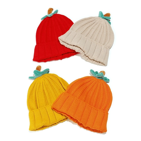 Simpatico Berretto In Maglia A Zucca In Caldo Acrilico Cappello Invernale Con Decoro Foglie Per Donne E Studenti Halloween