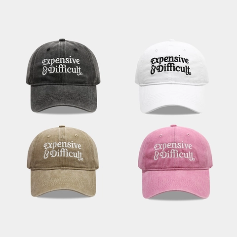 Washed Cotton Baseball Cap Letter Embroidery Adjustable Vintage Casual Sun Protection Outdoor Hat For Women Men
