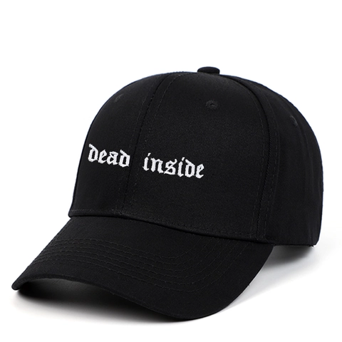 Dead Inside Gothic Lettering Embroidery Baseball Cap Cotton Adjustable Streetwear Hip Hop Casual Sun Protection Hat