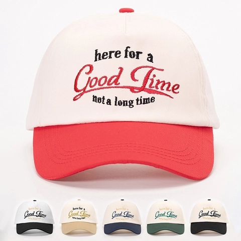Cappellino Da Baseball Color Block Poliestere Regolabile Protezione Solare Outdoor Casual Ricamo Slogan