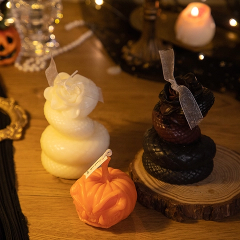 Halloween Scented Candle Soy Wax Snake Rose Ghost Shapes Gothic Home Decor Desktop Ornaments Mystery Party Favors
