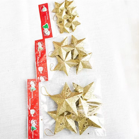Ornamenti A Stella Di Natale Glitter Plastica Scintillante Appesi Decorazioni Per Alberi Festivi Elegante