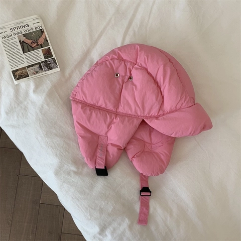 Winter Trapper Hat Quilted Polyester Windproof Warm Ear Flaps Aviator Cap With Adjustable Buckle For Men Women