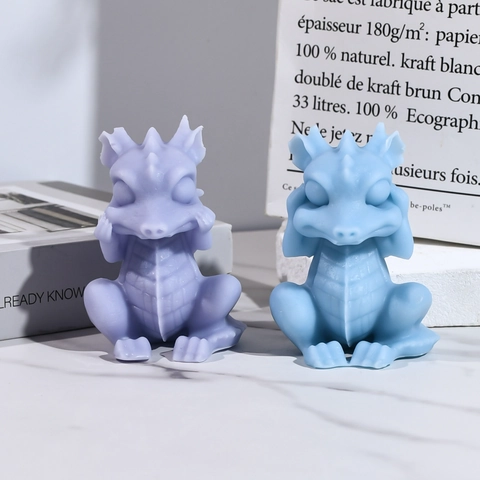Molde De Silicona De Dragón Bebé 3D Lindo Diseño De Animal De Dibujos Animados Para Velas Aromáticas Yeso Jabón Resina