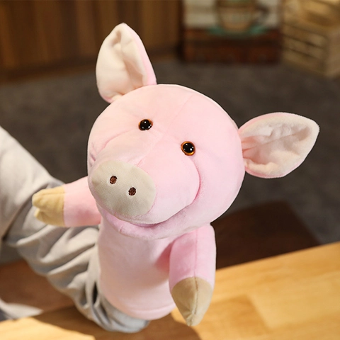 Süßes Plüsch Handpuppe Spielzeug Tier Interaktives Geschichtenerzählen Weiche Stoffpuppe Tiger Schwein Frosch Hai Spielzeug Für Kinder