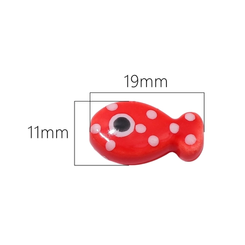 Schattige Keramische Vis Kralen Polka Dot Geverfde Dierlijke Losse Kralen Voor DIY Armband Ketting Sieraden Maken