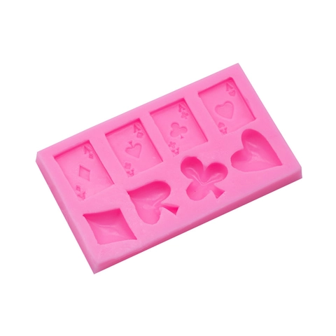 Molde De Silicona Con Temática De Póker Para Decoración De Pasteles Chocolate Resina Escayola Arcilla Manualidades DIY