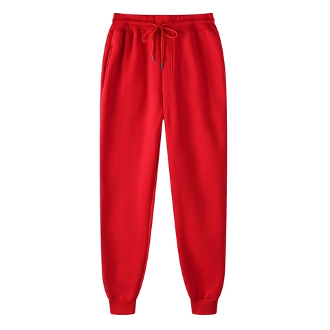 Pantalones Jogger Hombre Mezcla Algodón Forro Polar Cintura Elástica Cordón Pantalón Chándal Bolsillos Deporte Liso