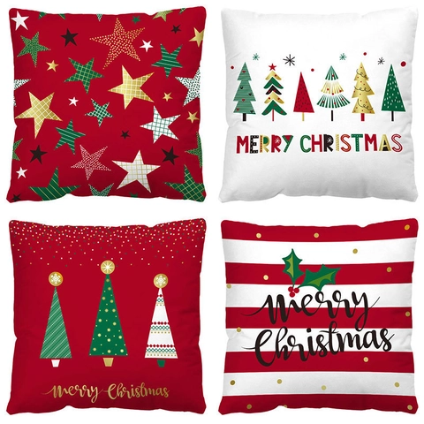 Kerst Kussenhoezen Decoratief Pluche Kerst Patronen Voor Sofa Bank Huis Decoratie Vakantie Cadeau