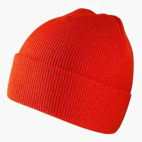 Einfarbige Strickmütze Acryl Umschlagmütze Warme Winterrippenmütze Für Herren Damen Lässiger Hip Hop Stil