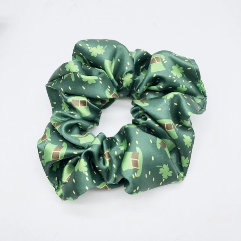 Accessori Capelli San Patrizio Raso Verde Stampa Quadrifoglio Cappello Cerchietto Elastico Fascia Decorazione Festa