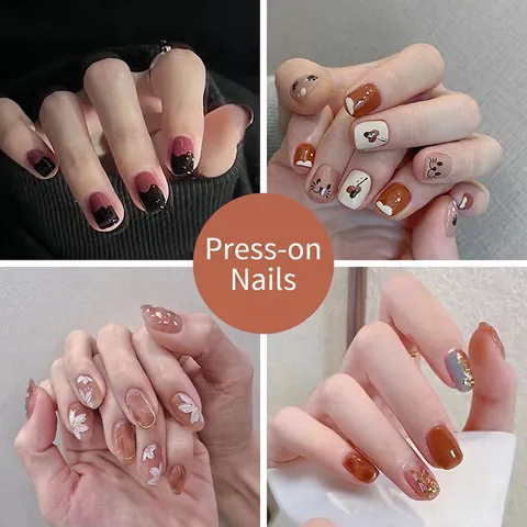 Press On Nails Artificial False Nails Sweet Cute Vintage Style DIY Manicure For Women Plastic Decorative Tips