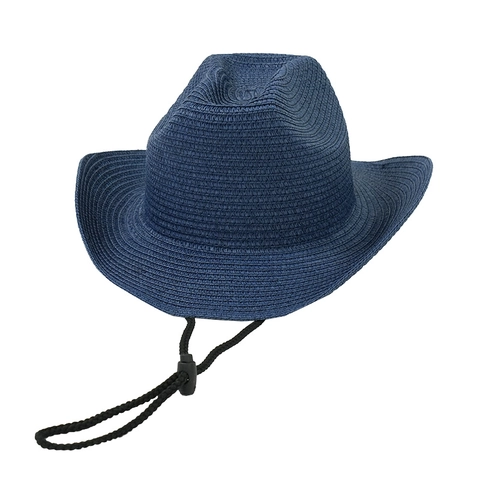 Western Cowboy Straw Hat Woven Wide Brim Sun Protection Beach Summer Outdoor With Adjustable Wind Rope Vintage Solid