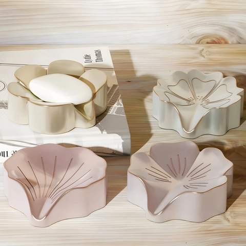Moule En Silicone Pour Boîte À Savon En Forme De Fleur Pour Bricolage Résine Époxy Plateau De Rangement Floral Outil De Moulage