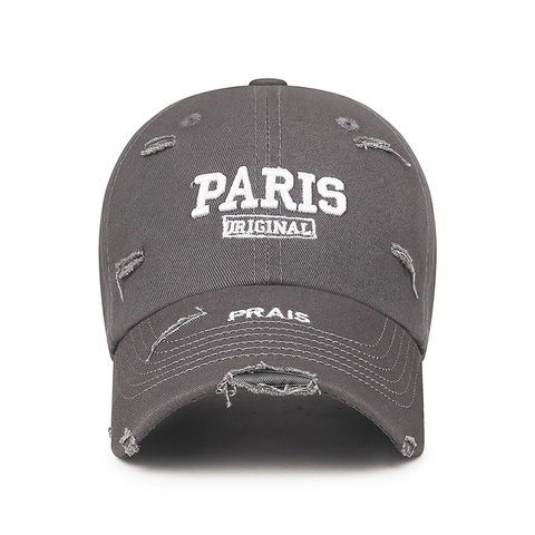 Paris Original Borduurwerk Distressed Baseballpet 100% Katoen Gewassen Vintage Zonnehoed Voor Mannen Vrouwen Verstelbaar