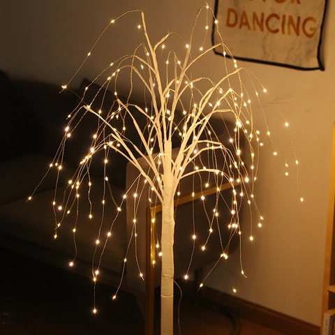 LED Artificial Willow Tree Light With PVC Branches Warm White Decorative Floor Lamp For Home Festival Landscape Decoration