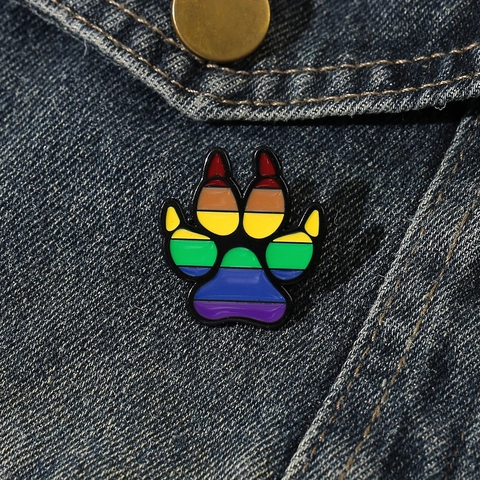 Spilla Impronta Zampa Arcobaleno in Lega Smaltata Distintivo Carino Zampa di Animale Spilla Moda Gioielli Accessori Per Vestiti