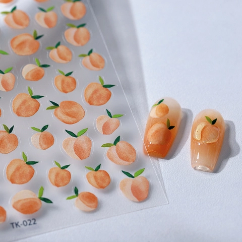 Adesivi Per Nail Art Alla Pesca Acquerello Autoadesivi Ultrasottili Motivo Frutta Decorazione Manicure Per Donne