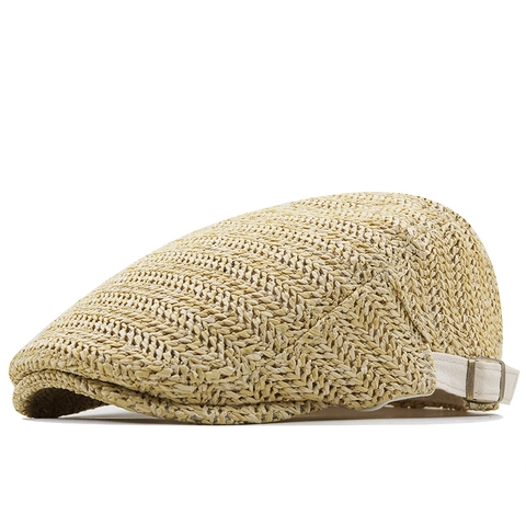 Retro Gewebte Newsboy Mütze Atmungsaktive Schirmmütze Verstellbare Schnalle Sommer Outdoor Reise Herren Damen Ivy Cap