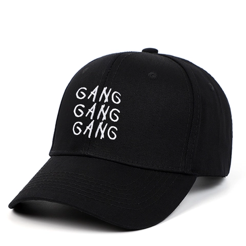 Baseball Cap Cotton GANG Letter Embroidery Curved Brim Adjustable Sun Protection Fashion Dad Hat For Men Women