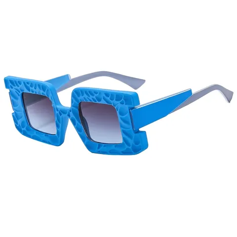 Fashion Oversized Square Sunglasses PC Frame UV400 Protection Outdoor Trendy Hollow Texture For Women Men