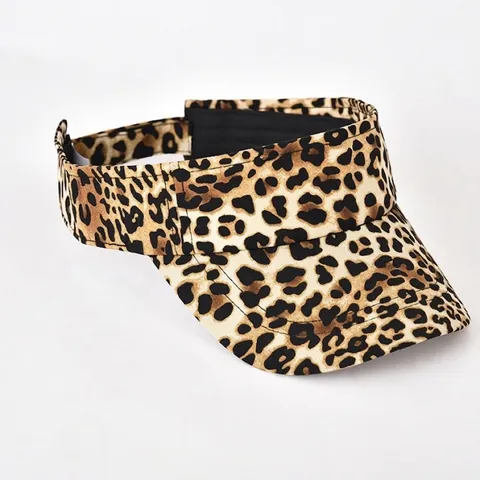 Damen Sonnenvisier Hut Leopard Atmungsaktiv Verstellbar Polyester Baumwolle Ohne Kopfbedeckung Sportkappe Für Outdoor Laufen