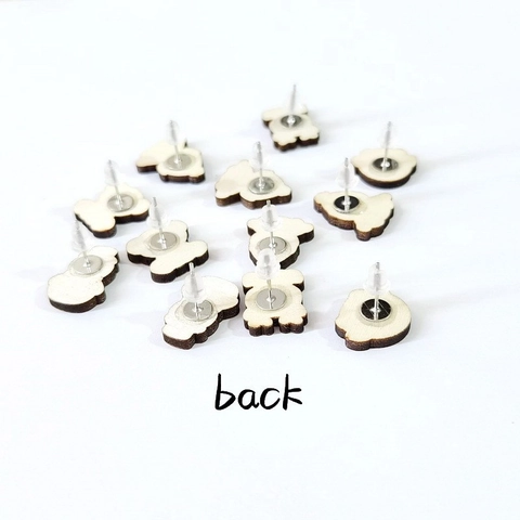 Autumn Wood Stud Earrings Thanksgiving Cartoon Pumpkin Fox Maple Leaf Turkey Coffee Cup Jewelry For Women