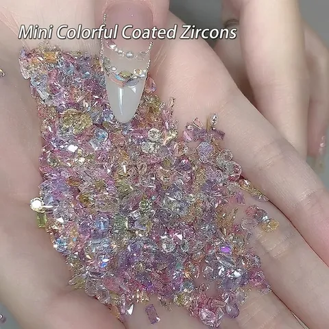 Strass Per Unghie Colori Misti 5A Zirconia Forme Irregolari Placcatura Sottovuoto Decorazioni Per Manicure Brillanti