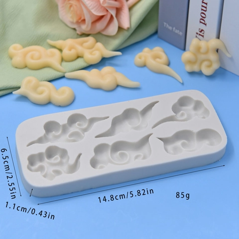 Wolkenform Silikonform Mehrfach Vertiefung Traditionelles Muster Zum Backen Kuchen Fondant Schokolade Kerze Seife DIY Dekoration