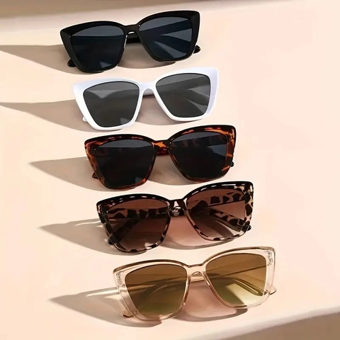 Occhiali Da Sole Gatto Da Donna Retro Montatura Quadrata Grande Moda Asta Traforata Protezione UV Chic Viaggio