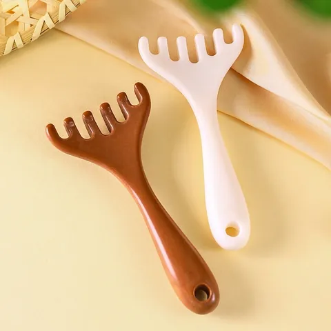 Resin Geweivorm Hoofdhuid Massager Gua Sha Tool Vijf Klauwen Meridiaan Massagekam Voor Hoofd Nek Lichaam Therapie