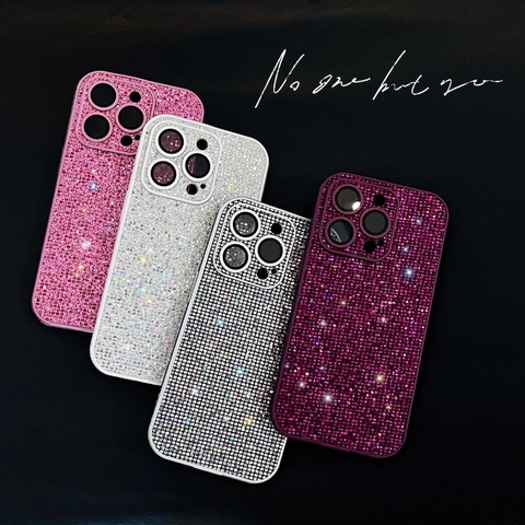 Luxurious Sparkling Rhinestone Phone Case For IPhone 17 16 15 14 13 12 11 High Density Glitter Protective Cover Elegant
