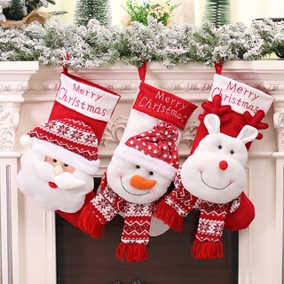 Calza Di Natale Grande 3D Babbo Natale Pupazzo Di Neve Renna Maglia Peluche Decorazione Da Appendere Ornamento Camino Regalo Di Festa