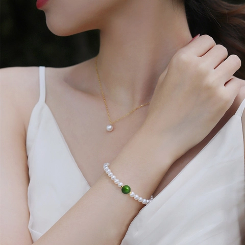 Elegant Natural Freshwater Pearl Bracelet With 18K Gold Plated Charm Baroque Irregular Beads Adjustable Vintage Hand Jewelry