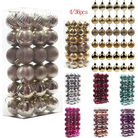 Christmas Ball Ornaments Electroplated Plastic Shatterproof Multi Texture Holiday Tree Hanging Decorations Colorful