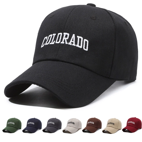 Colorado Embroidered Baseball Cap Cotton Blend Adjustable Metal Buckle Outdoor Sun Hat For Men Women