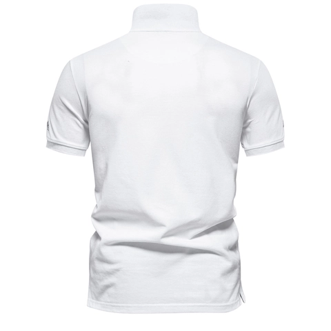 Heren Polo Shirt Korte Mouw 100% Katoen Piqué Geborduurd Ademend Effen Kleur Casual Business Tops