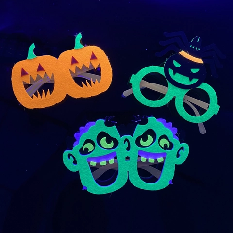 Occhiali da Festa di Halloween Fluorescenti Montature Neon Zucca Fantasma Ragno Bambini Cosplay Oggetti di Scena Gioielli