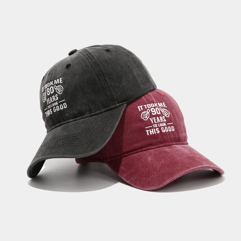 Casquette De Baseball En Coton Lavé Vintage Cadeau Anniversaire Brodé Slogan Chapeau De Soleil Ajustable Extérieur Unisexe