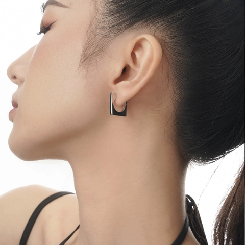 925 Sterling Silver Minimalist Square Hoop Earrings For Women Men Geometric Cold Style Gold Silver Plated Jewelry Gift