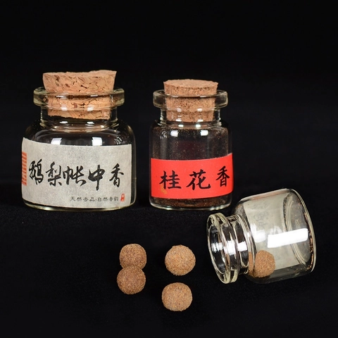 Handgemachte Chinesische Räucherpellets Natürliche Duftpillen Glasflasche Mit Korken Aromatherapie Meditation Antiker Stil