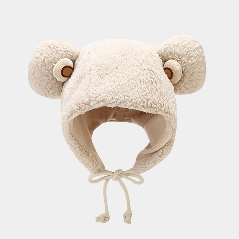 Cappello Invernale Con Paraorecchie Per Bambini Pile Sherpa Di Poliestere Calde Orecchie Da Orso Antivento All'aperto