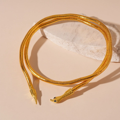 Collana Girocollo Flessibile A Forma Di Serpente Squame Metalliche Bracciale Avvolgente Animale Da Donna Gioielli