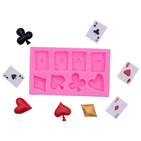 Molde De Silicona Con Temática De Póker Para Decoración De Pasteles Chocolate Resina Escayola Arcilla Manualidades DIY