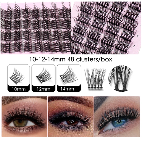 Individual Cluster False Eyelashes Natural Dense C Curl Synthetic Fiber Segmented Reusable For Women Professional DIY Grafting